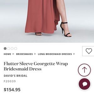 David’s Bridal Flutter Sleeve Georgette Wrap Bridesmaid Dress